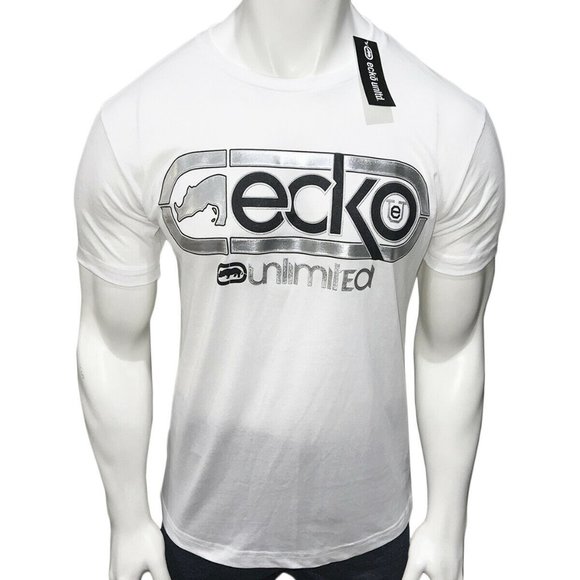 NWT ECKO UNLTD. AUTHENTIC MEN'S WHITE CREW NECK SHORT SLEEVE T-SHIRT SIZE S - Picture 1 of 5